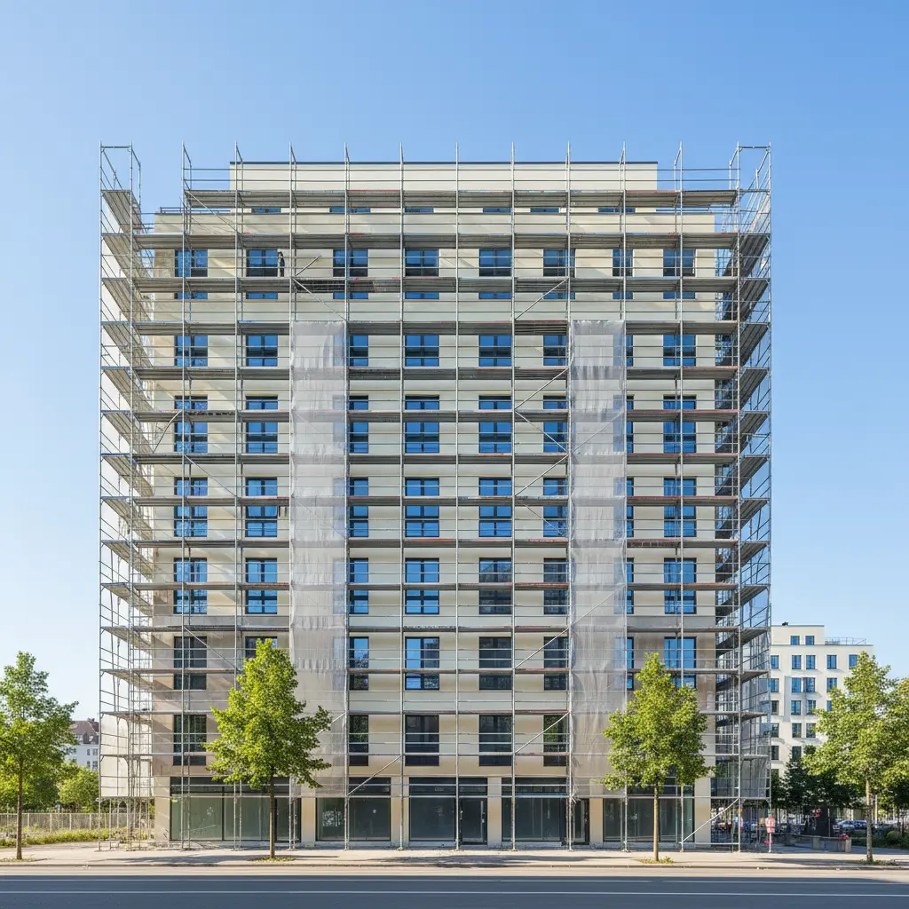 Exterior facade painting on a residential building